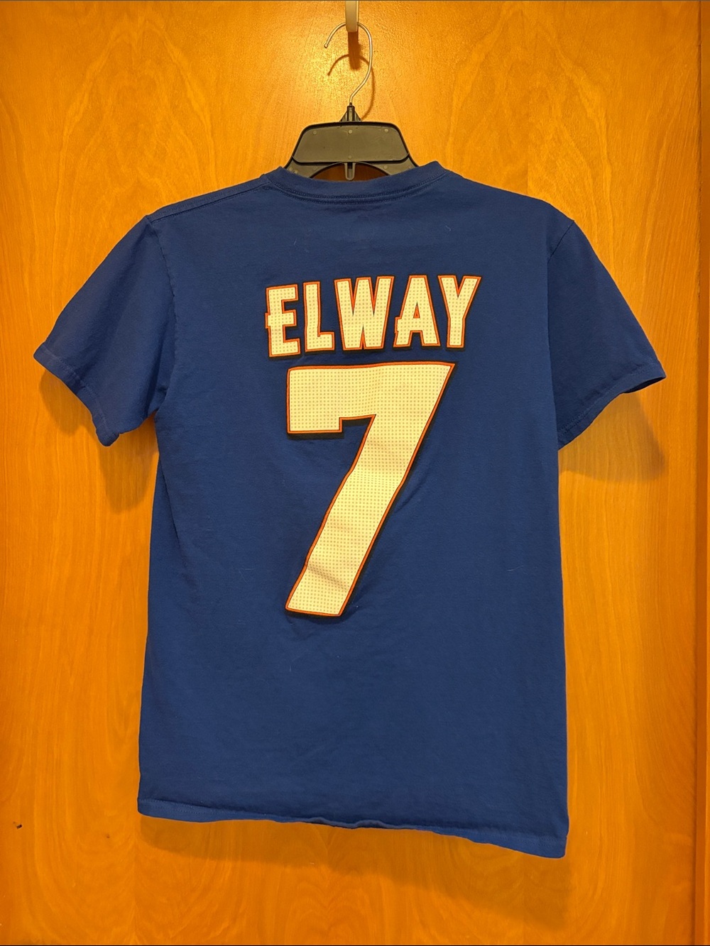 Unisex Majestic Blue Elway #7 Short-Sleeve Jersey Tee